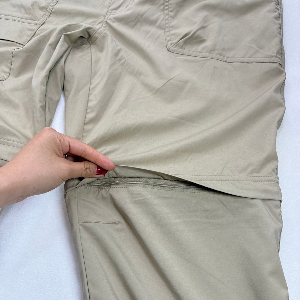 Columbia Convertible Hiking Pants Womens 16 Short Tan Khaki Zip Off Cargo XK0783 - Picture 12 of 16